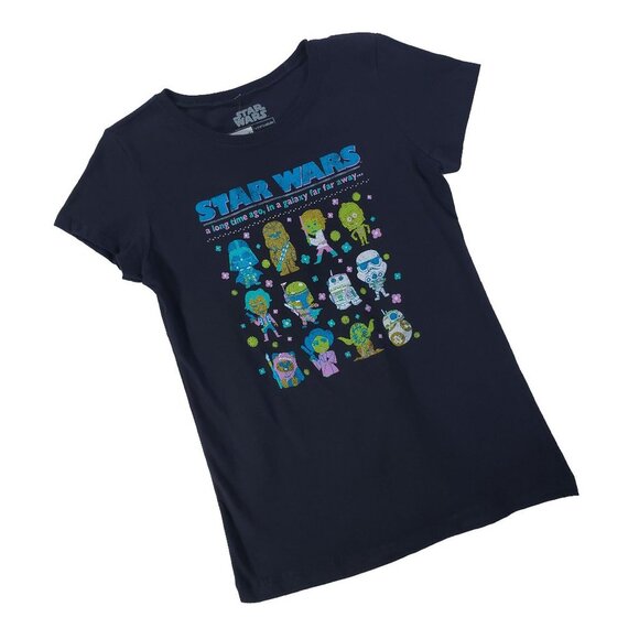 Stars Wars Black Graphic Tee Girls size Large - Picture 1 of 4